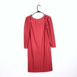 Vintage pinstripe button back dress retro feminine